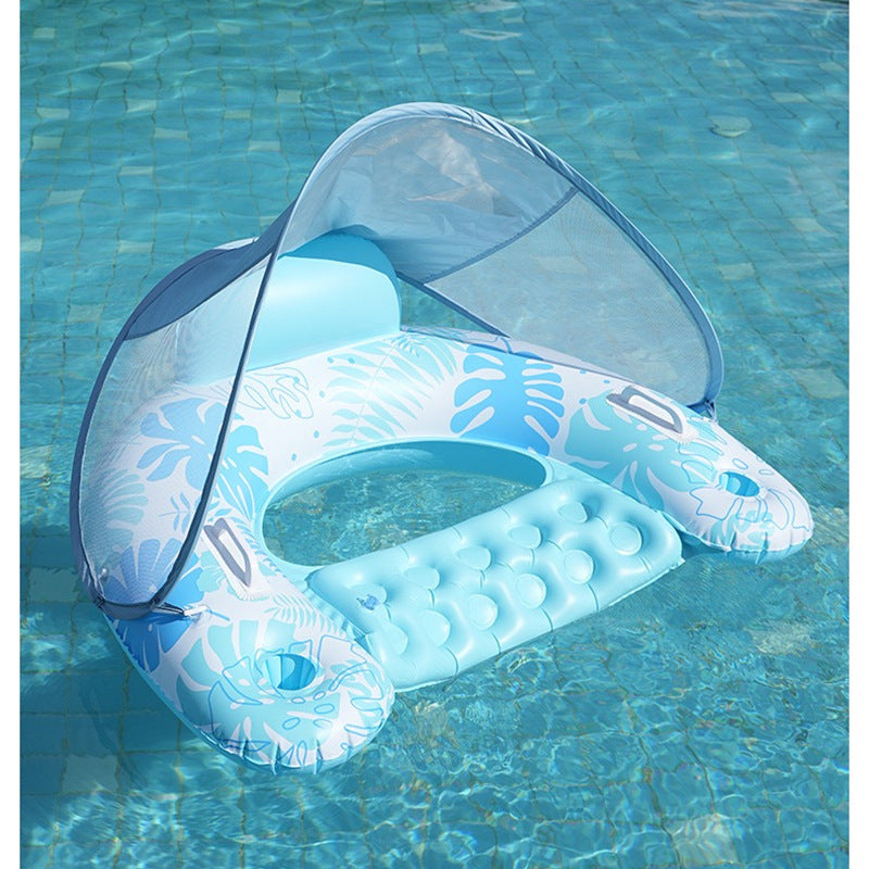 Inflatable Pool Lounger with Canopy Bowlift