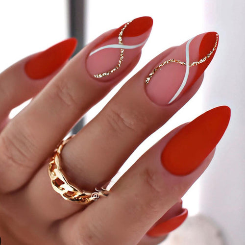 Elegant Mat Finish Press-On Nails Bowlift