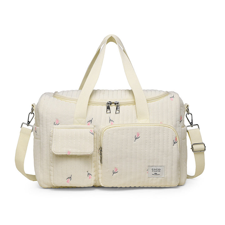 Multi-Pocket Quilted Travel Duffel Bag Bowlift
