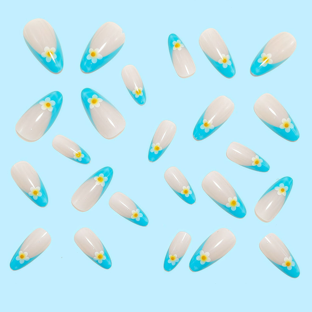 Creative artificial nails with floral accents Bowlift