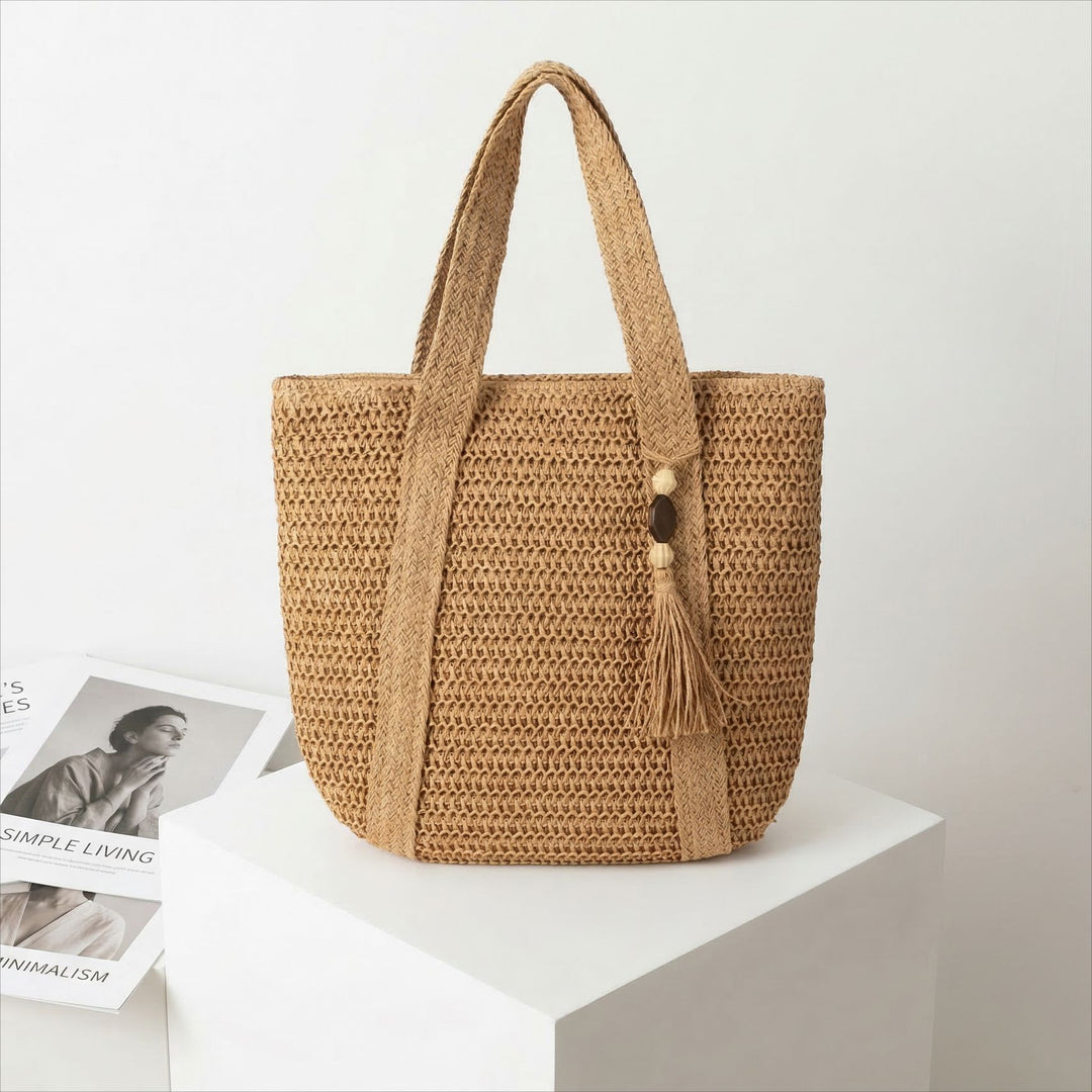 Macrame Tote with Woven Design Bowlift