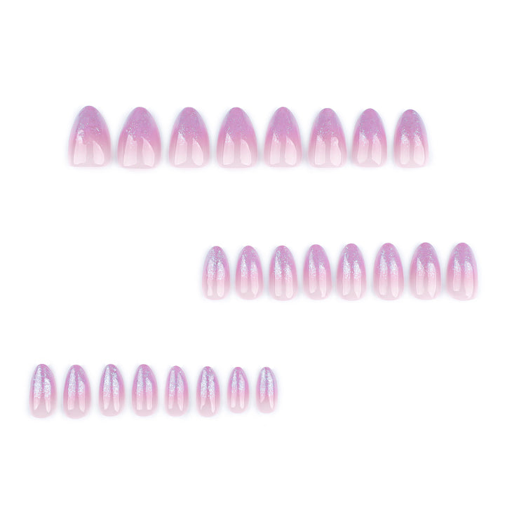 Artistic Nail Extensions with Glitter Gradient Bowlift