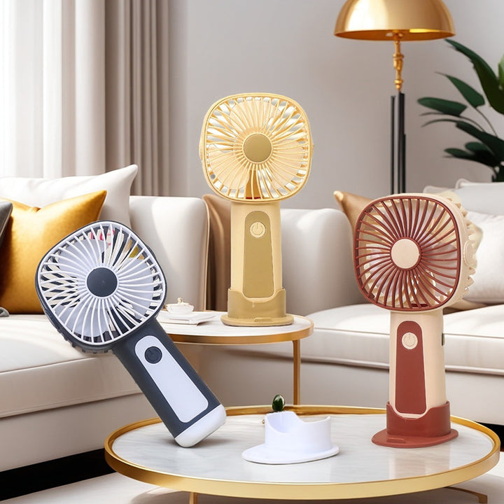 Women's Portable Hand Fan with Adjustable Tilt Angle and USB Connection Bowlift