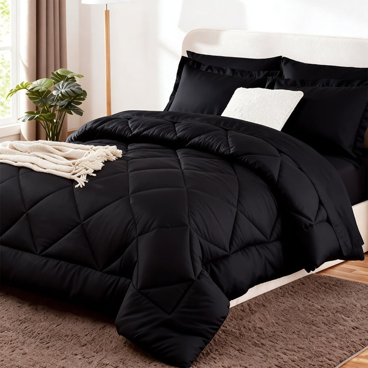 Luxurious Diamond Quilted Comforter Set Bowlift