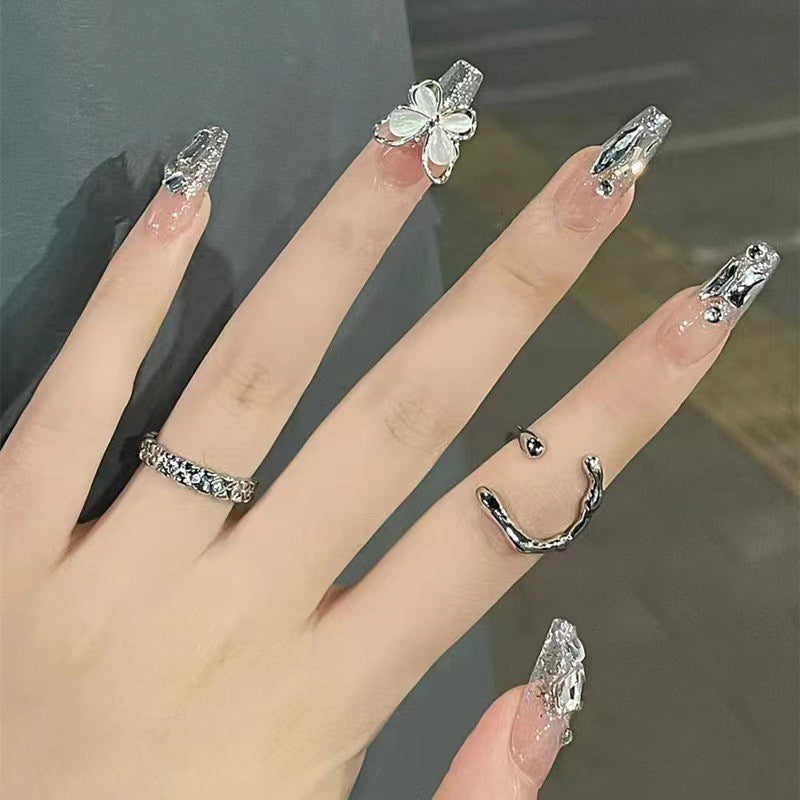 Starry Gradient Stiletto Press-On Nails Bowlift