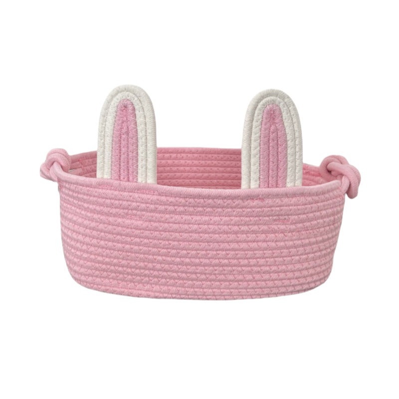 Ladies Playful Storage Basket with Bunny Ears Bowlift