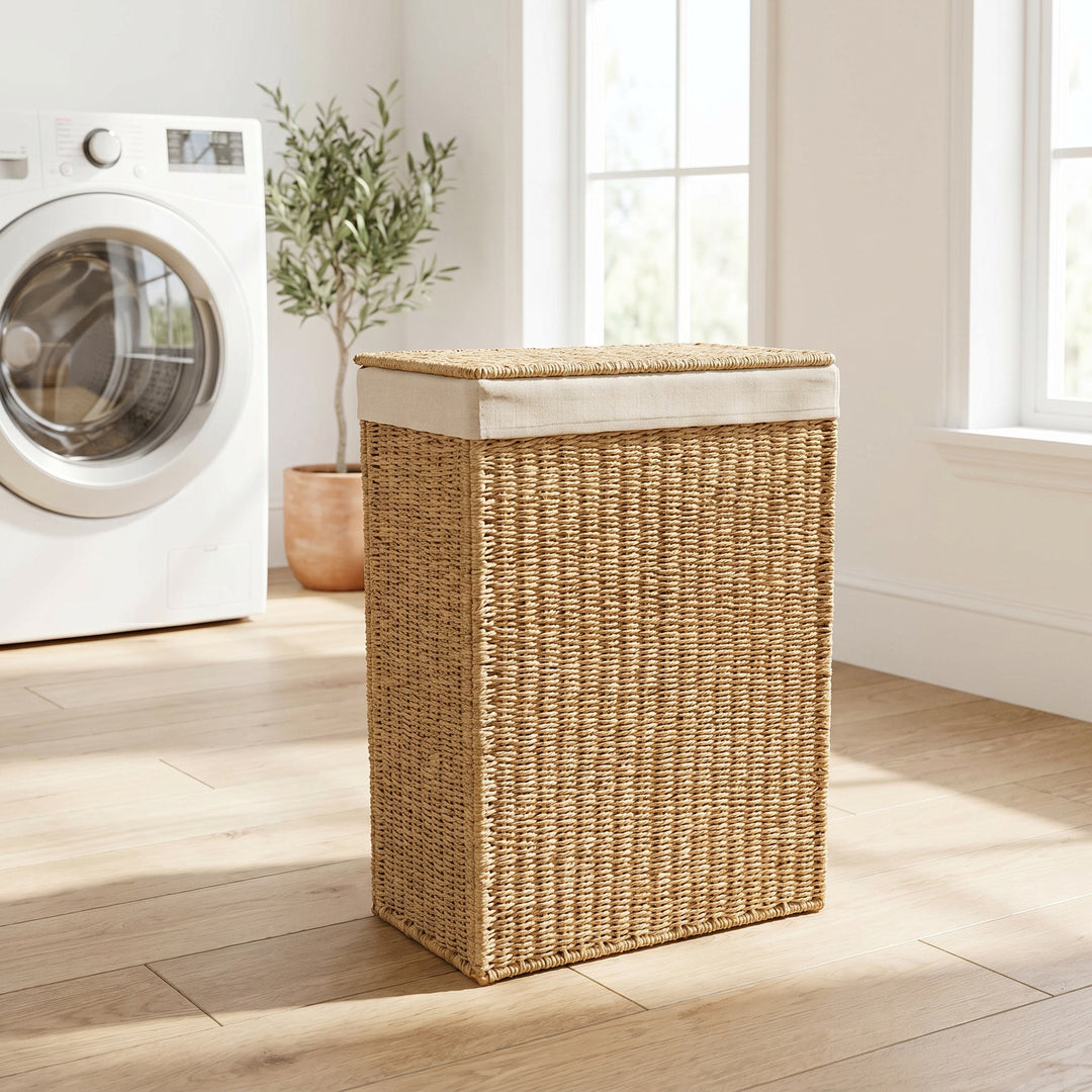 High-quality laundry basket made of natural wicker Bowlift