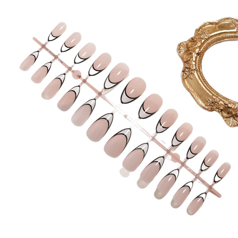 Stylish French Tip Press-On Nail Set Bowlift