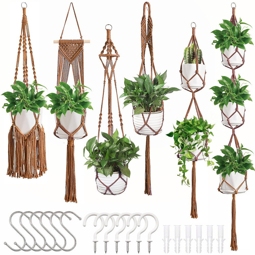 Macrame Plant Hanger Set Bowlift