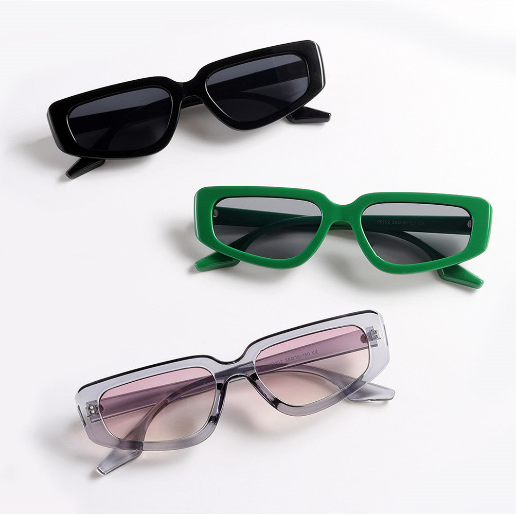Women's stylish square sunglasses with modern high-gloss plastic frame Bowlift