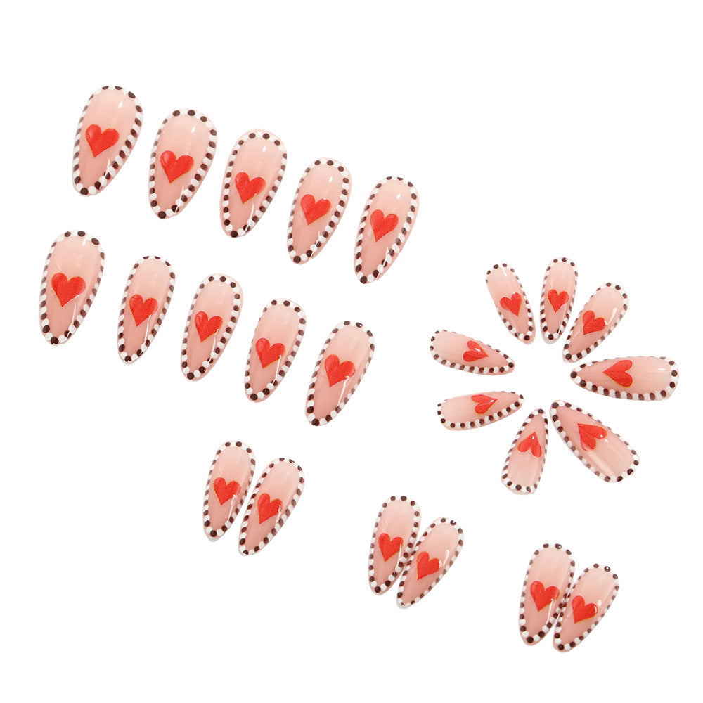 Artificial nails with heart-shaped accents Bowlift