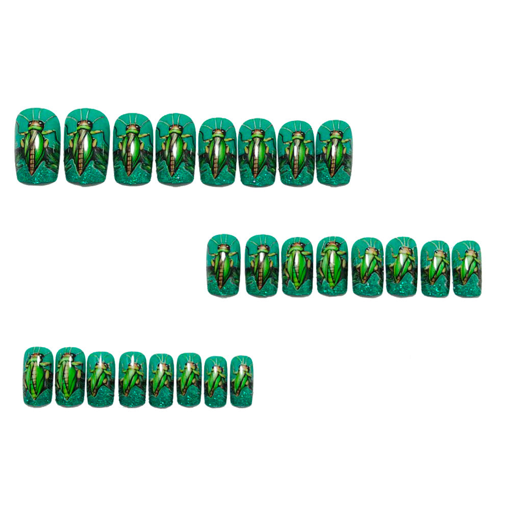 Creative nail art with vibrant insect motifs Bowlift