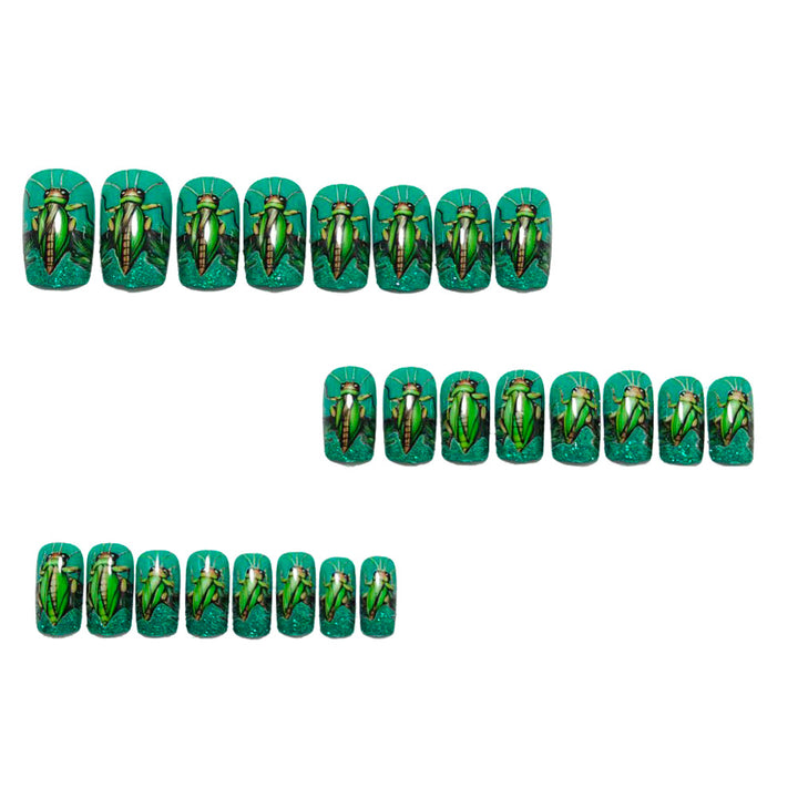 Creative nail art with vibrant insect motifs Bowlift