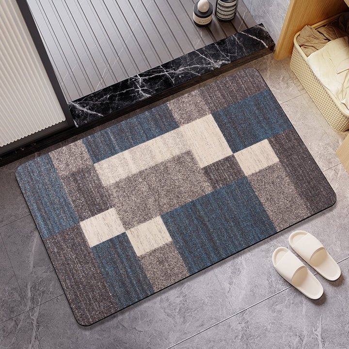 Plush Geometric Bath Mat Bowlift