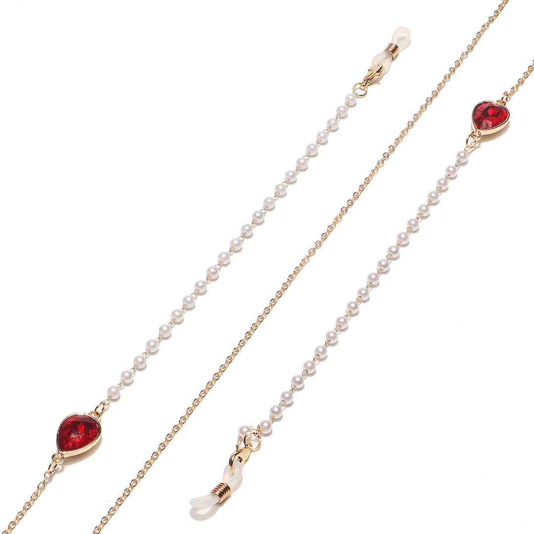 Elegant Pearl and Crystal Eyewear Chain Bowlift
