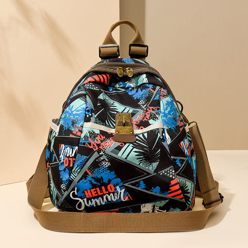 Trendy Graphic Print Backpack Bowlift
