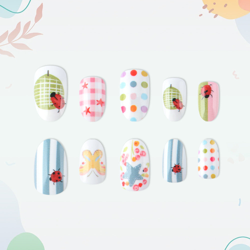 Whimsical Decorative Press-On Nail Art Set Bowlift