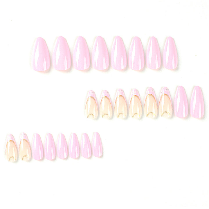 Elegant artificial nails with floral design and golden accents Bowlift