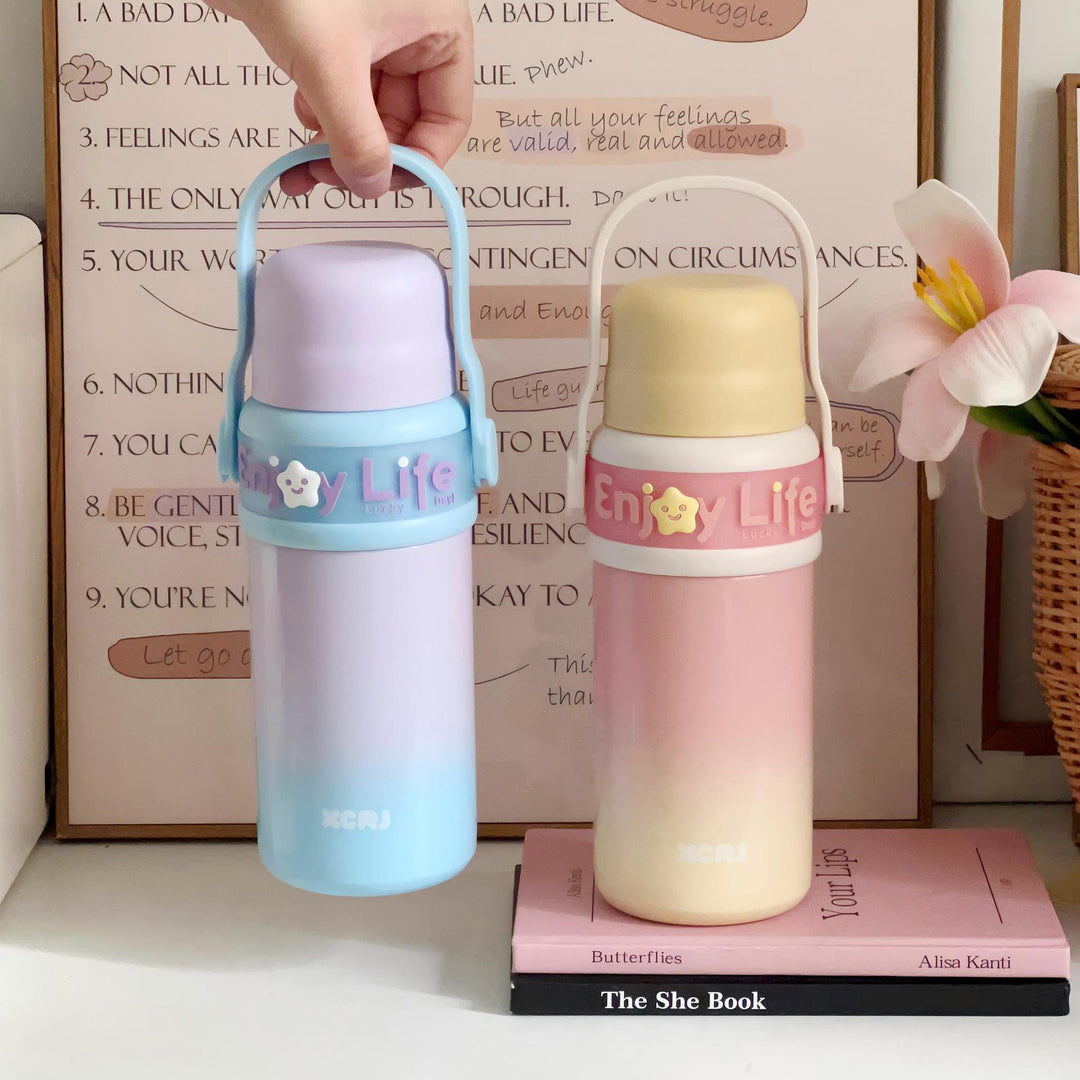 Women's plastic insulated bottle with ergonomic handle Bowlift