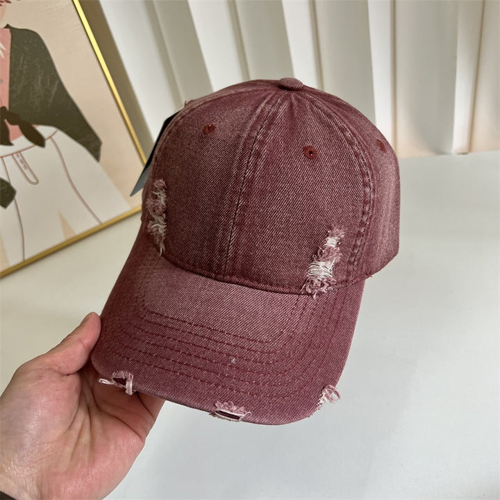 Women's Distressed Denim Baseball Cap Bowlift 1784083631