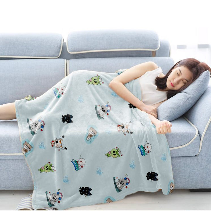 Cartoon-Themed Soft Fleece Throw Blanket