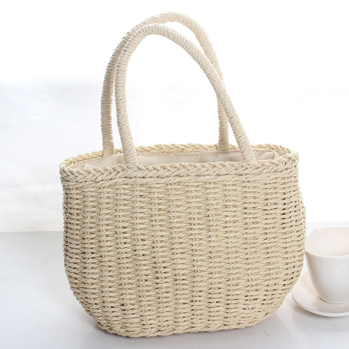 Basket bag with braided handles Bowlift