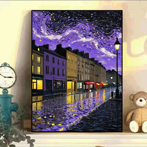 Eiffel Tower Night Scene Canvas Art Bowlift