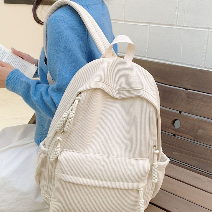 Backpack Made of Durable Ribbed Material Bowlift