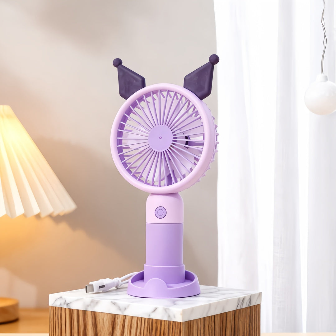 Women portable hand fan with cute rabbit design Bowlift