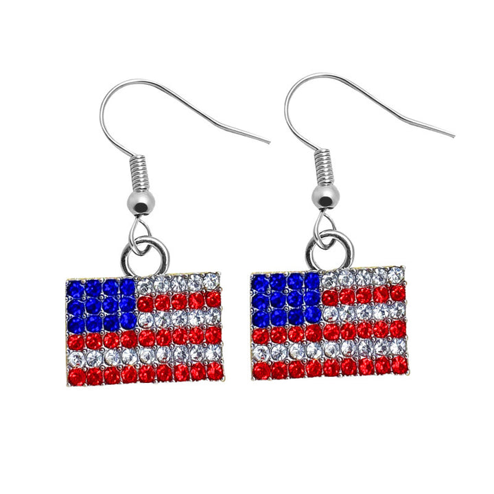 Women's earrings in flip-flop design with crystal embellishment and enamel flag motif Bowlift