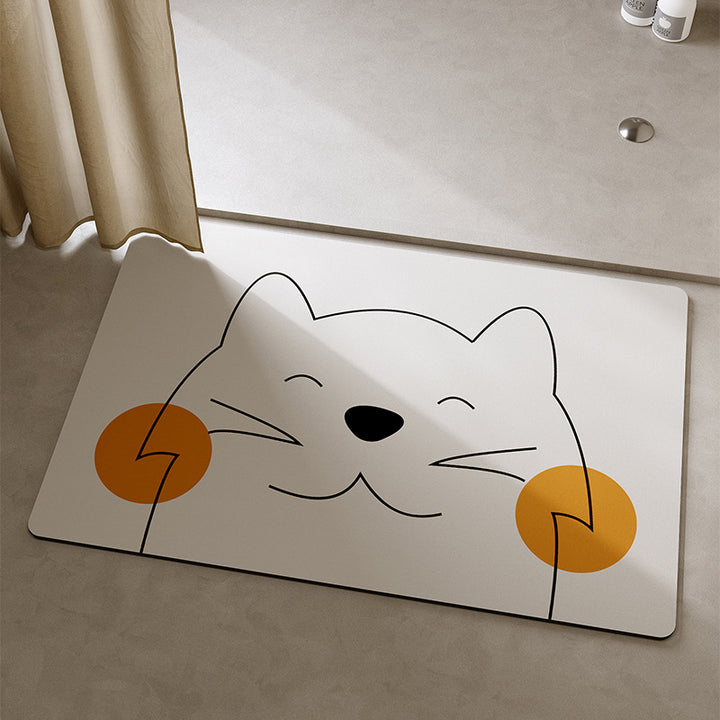 Playful Cat-Themed Bath Mat Bowlift