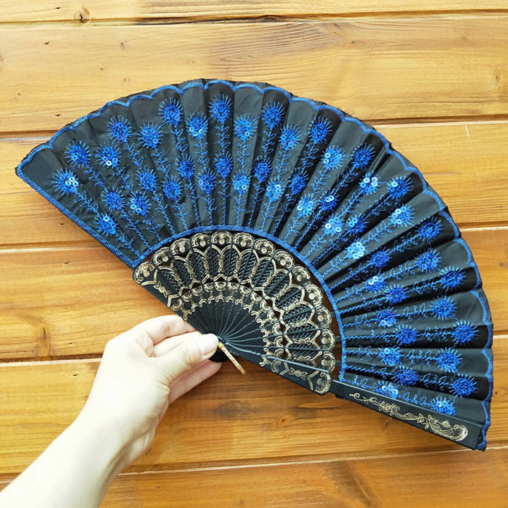 Women's high-quality lace fan with artistic floral motifs Bowlift