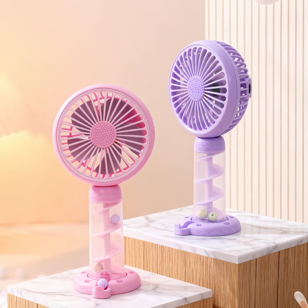 Women's portable mini hand fan with USB connection and flexible tilt Bowlift