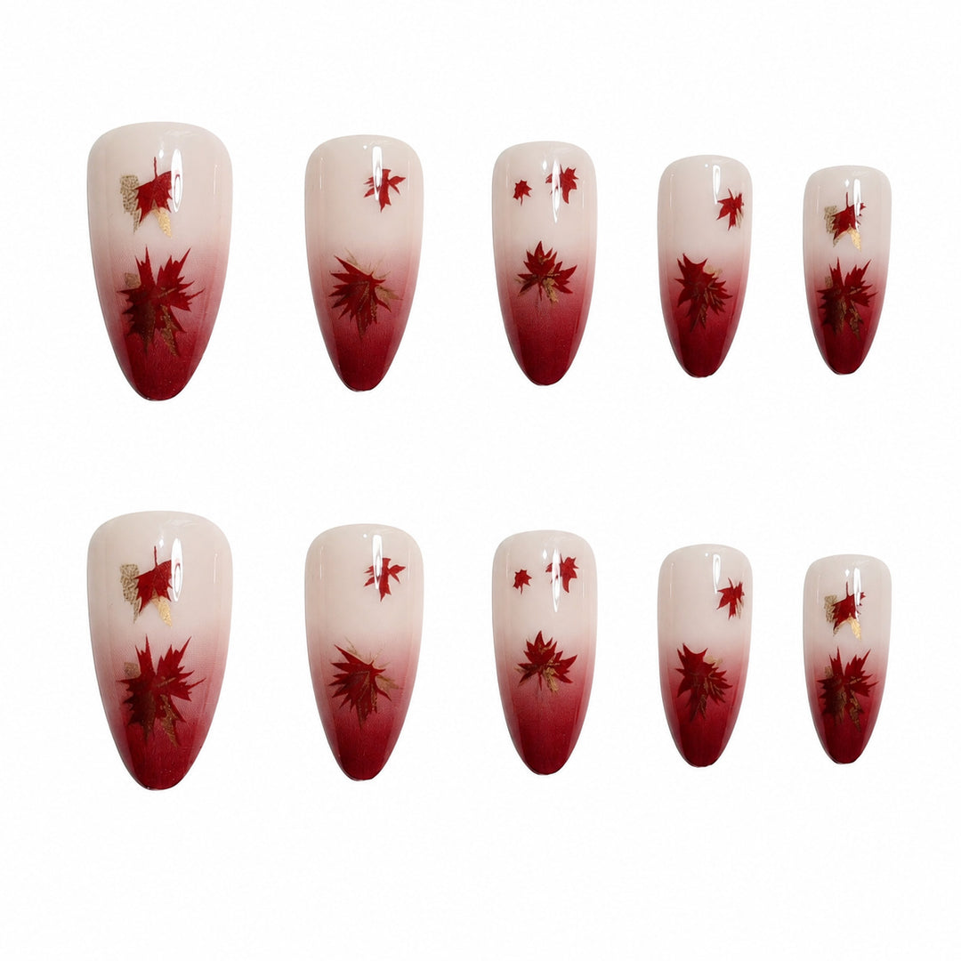 Artificial nails with leaf design Bowlift