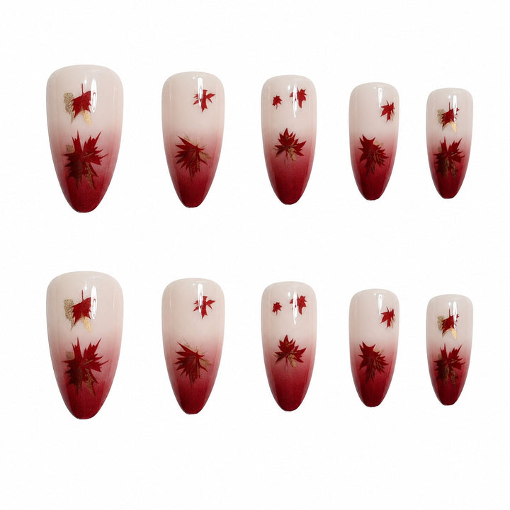 Artificial nails with leaf design Bowlift