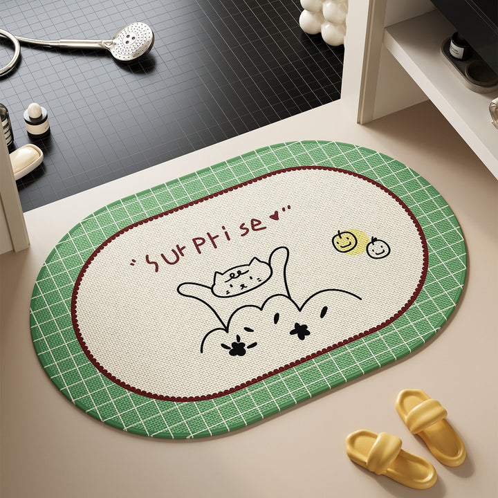 Cute Cat-Themed Bath Rug Bowlift