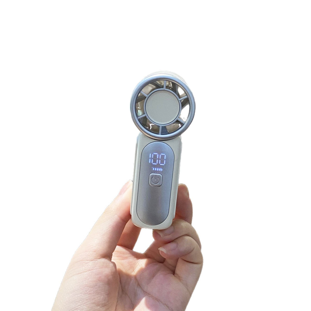 Unisex nan compact USB rechargeable bladeless handheld fan with digital LED display Bowlift