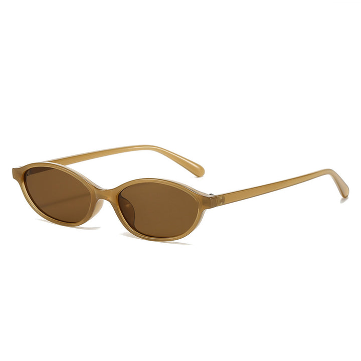 Retro-Inspired Slim Oval Sunglasses Bowlift