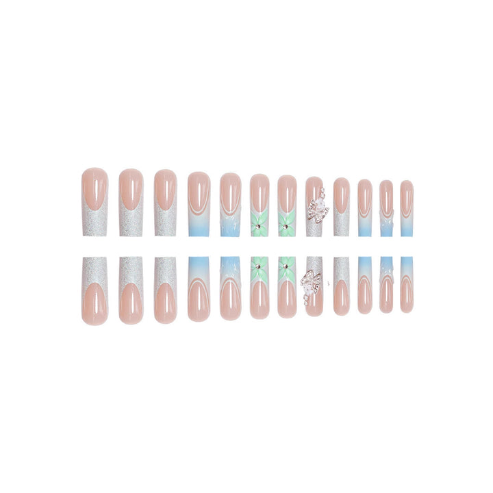 Elegant Floral Acrylic Nail Extensions Bowlift