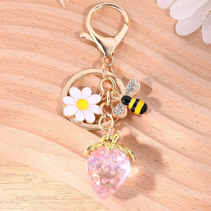 Keychain with Fruity Strawberry Design Bowlift