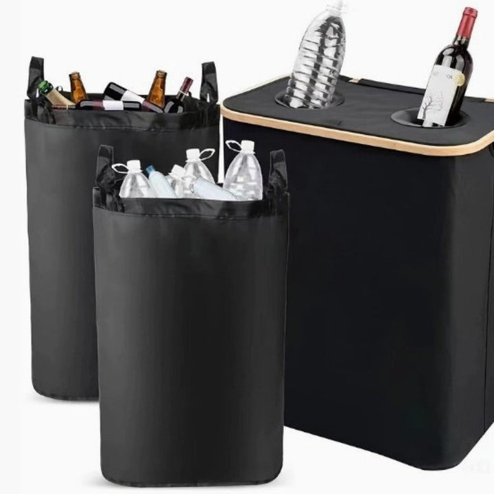 Multifunctional laundry storage box with bamboo lid Bowlift