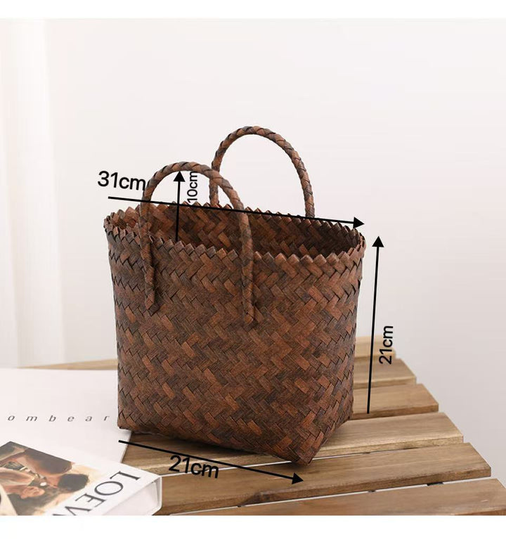 Handmade basket bag with stylish braiding pattern Bowlift