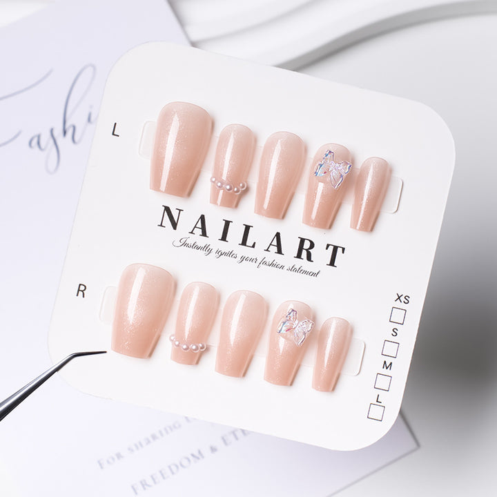 Artistic Character-Embossed Press-On Nail Set Bowlift