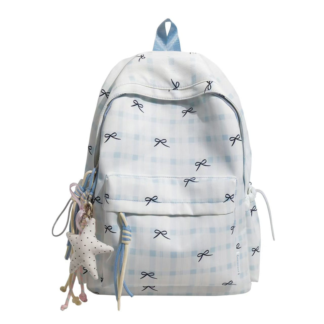 Stylish Plaid Pattern Backpack Bowlift