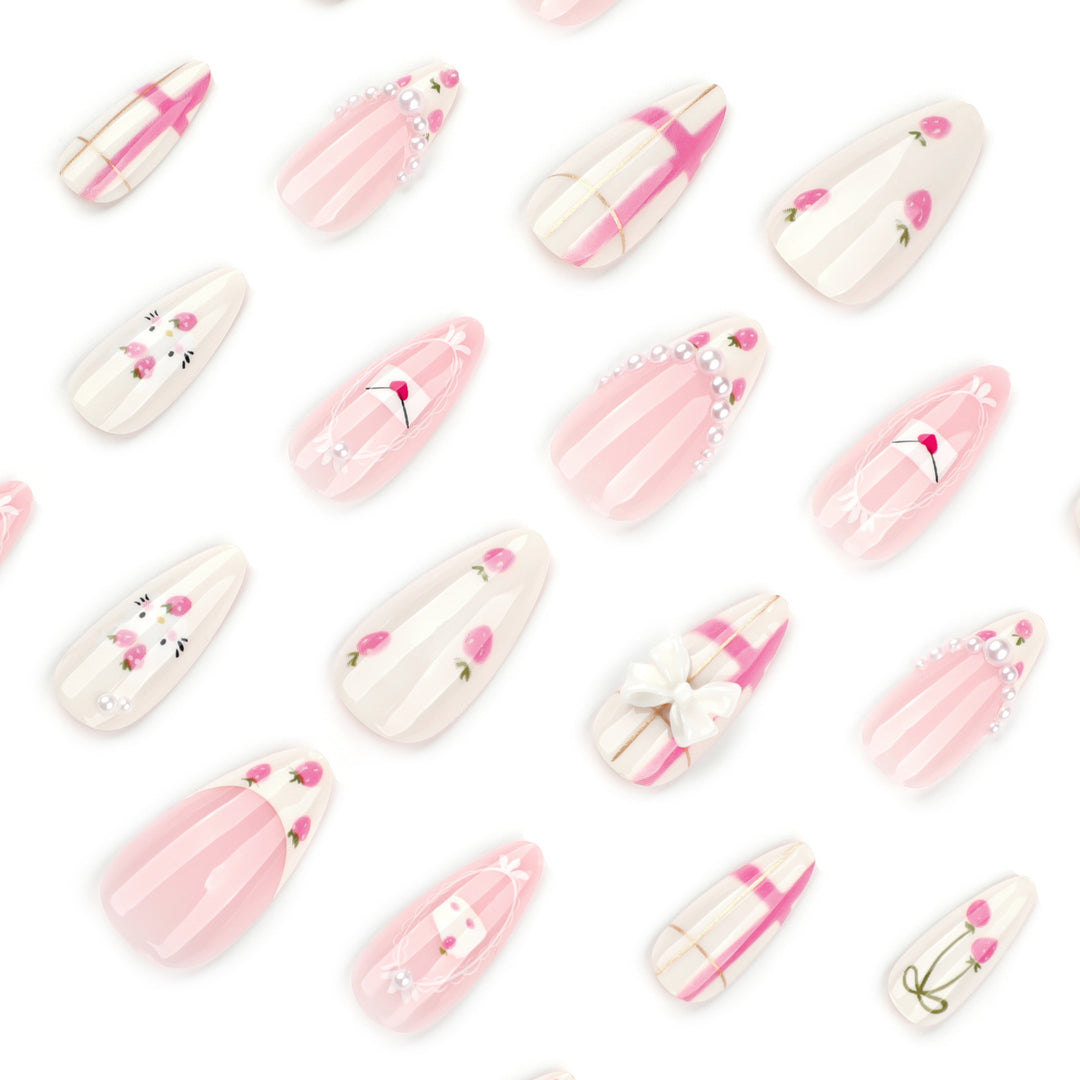 Artful stiletto nails with playful designs and a light 3D effect Bowlift
