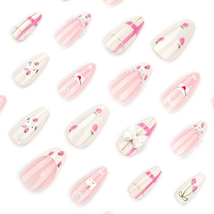 Artful stiletto nails with playful designs and a light 3D effect Bowlift
