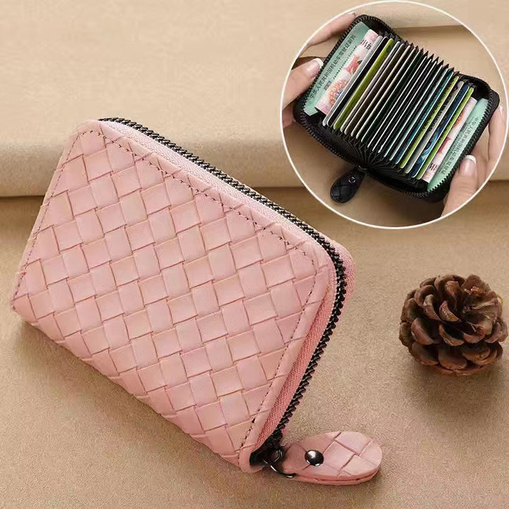 Compact Woven Zippered Card Holder Bowlift