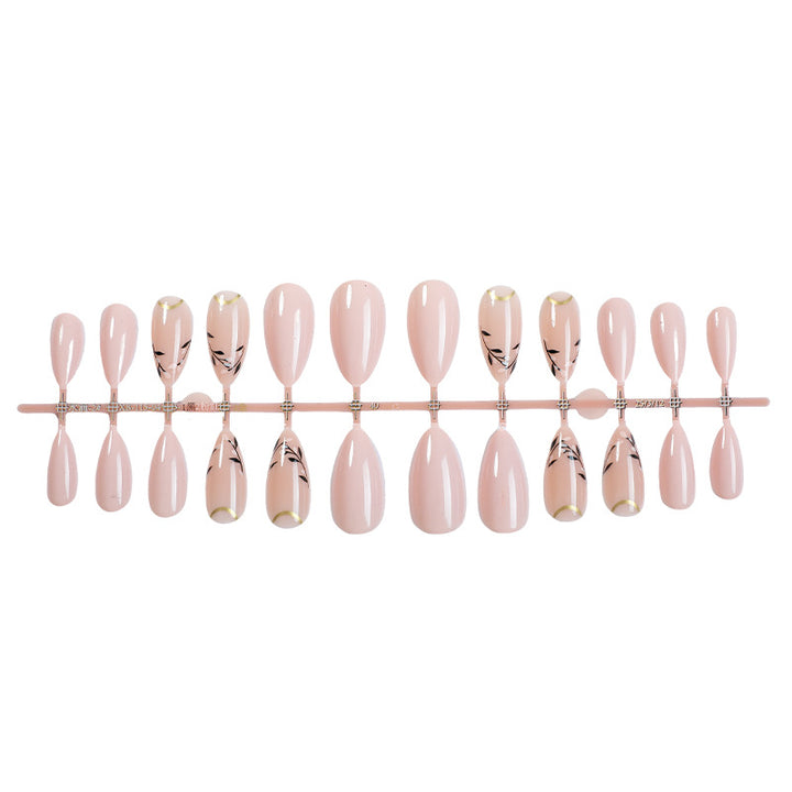 Premium Artistic Press-On Nail Art Set with Floral Accents Bowlift
