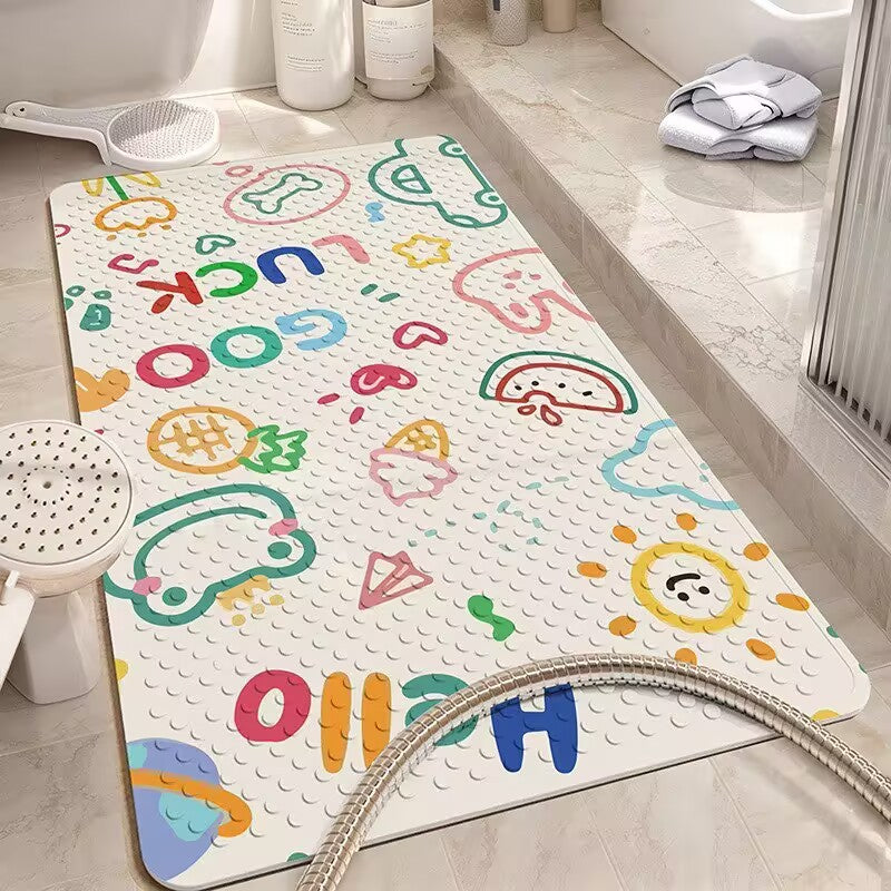 Cartoon-Themed Bath Mat Bowlift