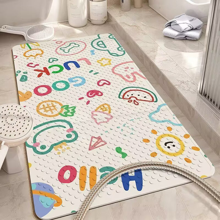 Cartoon-Themed Bath Mat Bowlift